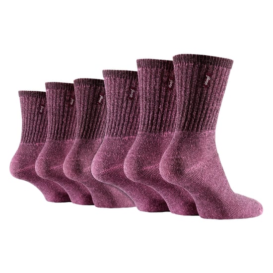 6 Pares de Calcetines de Bota para Dama de Algodón Rico | Calcetines de Senderismo Vintage Transpirables - Image 1