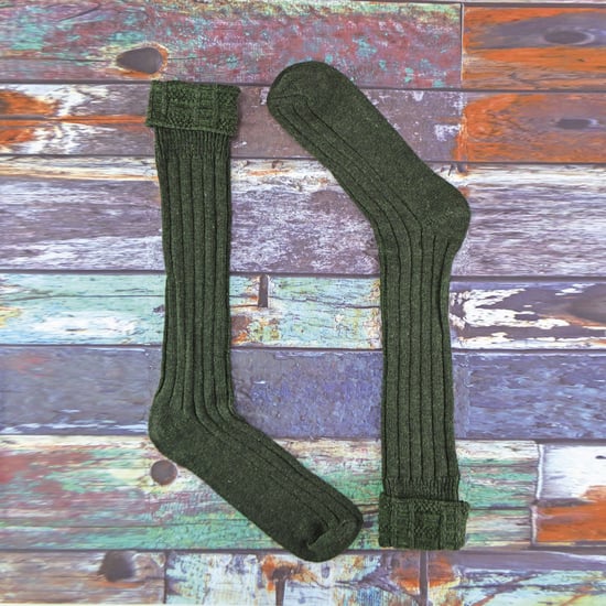 Paquete de 3 calcetines de lana para hombre | Calcetines largos de alto hasta la rodilla con puño doblado cálido - Image 3