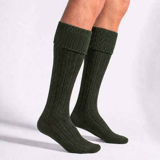 Paquete de 3 calcetines de lana para hombre | Calcetines largos de alto hasta la rodilla con puño doblado cálido - Image 5