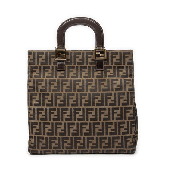 Fendi Vertical Tote en marrón Lienzo - Image 1