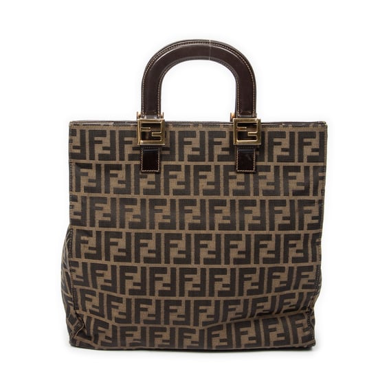 Fendi Vertical Tote en marrón Lienzo - Image 5