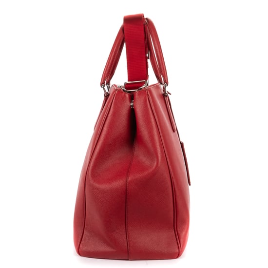Prada XL Galleria Double Zip Tote XL en  rojo Cuero de ternero - Image 4