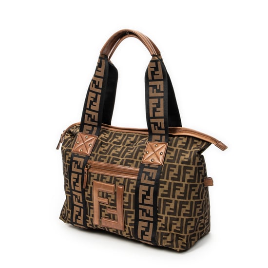 Fendi Medium Zip Tote en beige Lienzo - Image 2