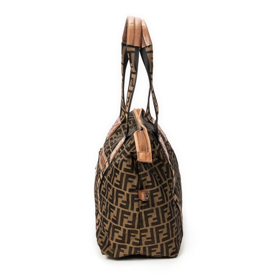 Fendi Medium Zip Tote en beige Lienzo - Image 3