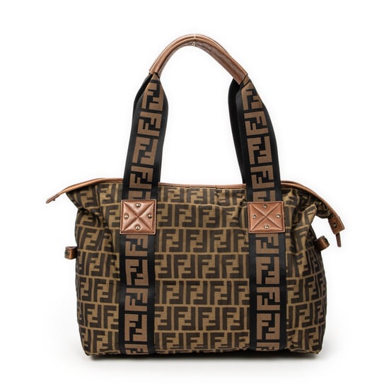 Fendi Medium Zip Tote en beige Lienzo - Image 5