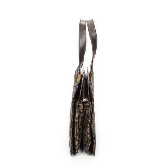 Fendi Vintage FF Zip Tote  en  Tan Lienzo - Image 3