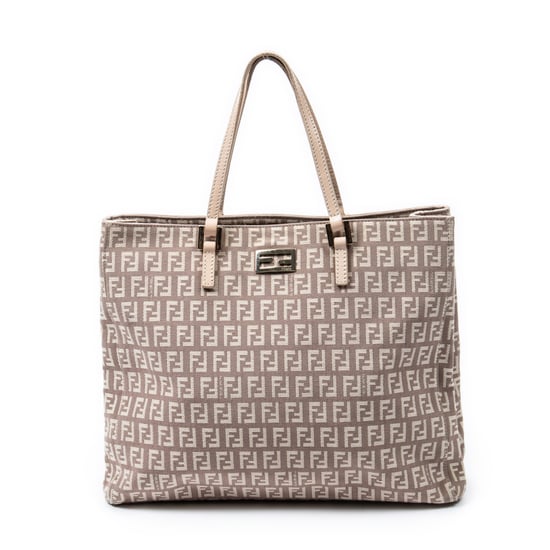 Fendi Small Square Shopping Tote en rosa Lienzo - Image 1