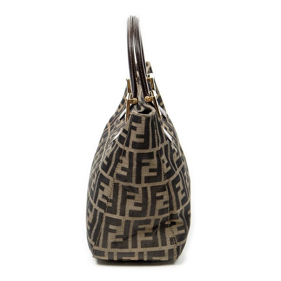 Fendi Small Open Tote en marrón Lienzo - Image 4