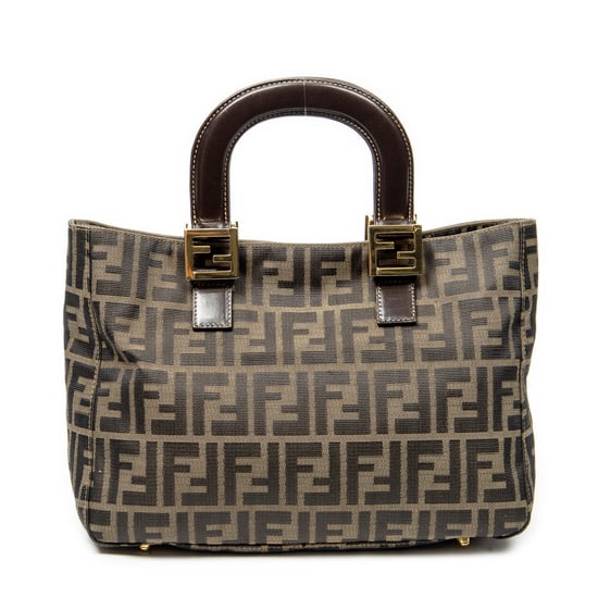 Fendi Small Open Tote en marrón Lienzo - Image 5