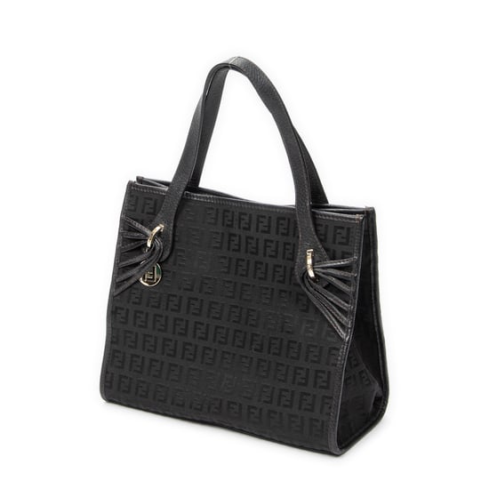 Fendi Mini Shopping Tote en negro Lienzo - Image 2