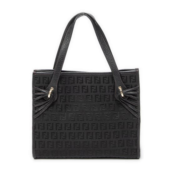 Fendi Mini Shopping Tote en negro Lienzo - Image 5