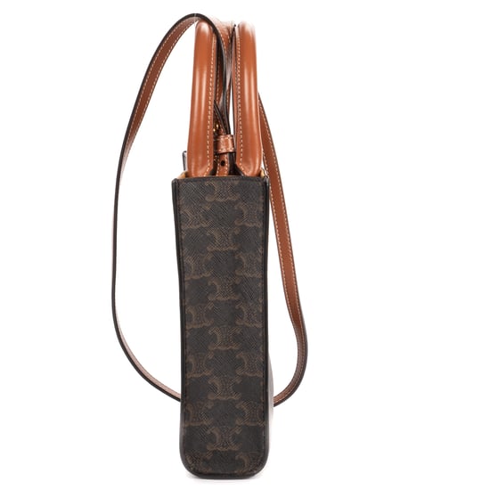 Celine Mini Vertical Cabas Mini en  marrón oscuro Lienzo recubierto - Image 4
