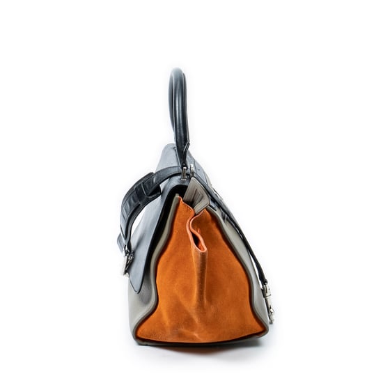 Celine Small Tricolor Trapeze en negro Cuero de ternero - Image 3