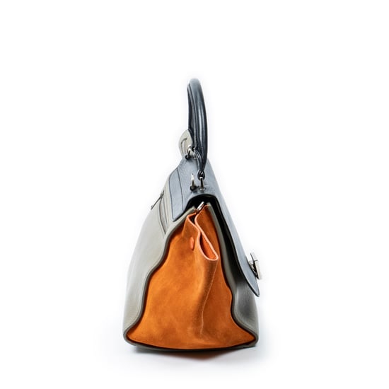 Celine Small Tricolor Trapeze en negro Cuero de ternero - Image 4