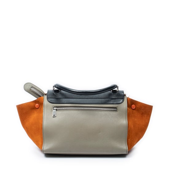 Celine Small Tricolor Trapeze en negro Cuero de ternero - Image 5