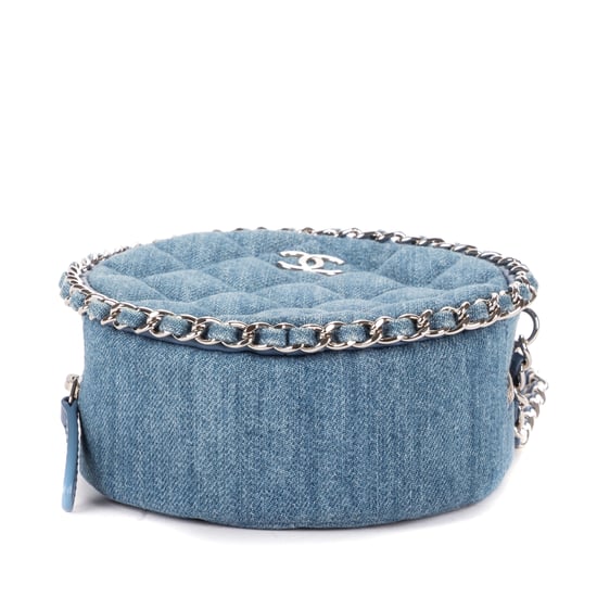 Chanel Mini Round Clutch Bag Mini en  azul Lienzo - Image 6
