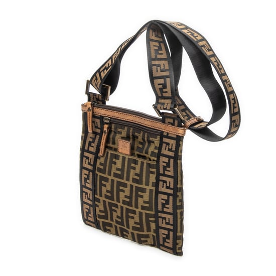 Fendi Square Zip Crossbody en marrón Lienzo - Image 2