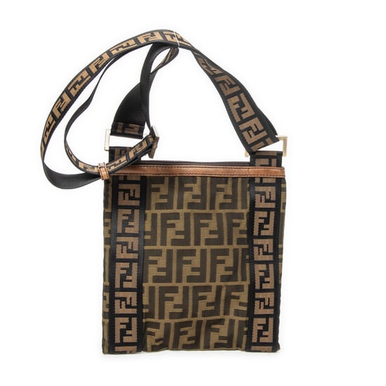 Fendi Square Zip Crossbody en marrón Lienzo - Image 5
