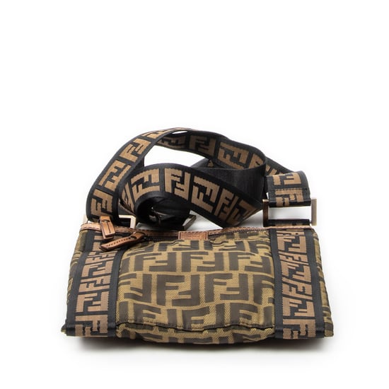 Fendi Square Zip Crossbody en marrón Lienzo - Image 6