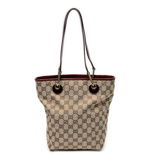 Gucci Small Eclipse Shopping en beige Lienzo - Image 1