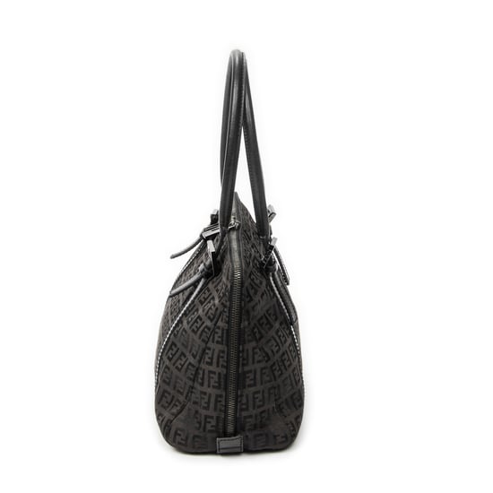Fendi Small Double Zip Bowler  en  negro Lienzo - Image 3