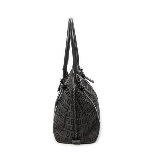 Fendi Small Double Zip Bowler  en  negro Lienzo - Image 4