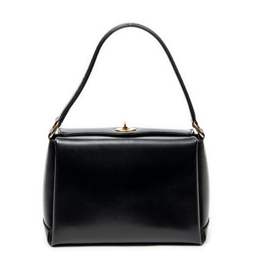 Gucci Vintage Fold Over Top Handle en negro Cuero de ternero - Image 1