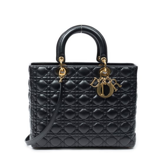 Dior Large Lady Dior Zip en negro Cuero de ternero - Image 1
