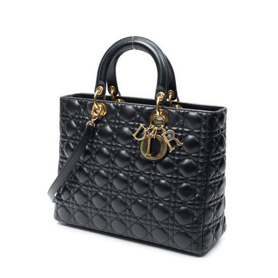Dior Large Lady Dior Zip en negro Cuero de ternero - Image 2