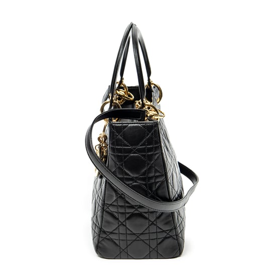 Dior Medium Lady Dior Zip  en  negro Cuero de ternero - Image 3