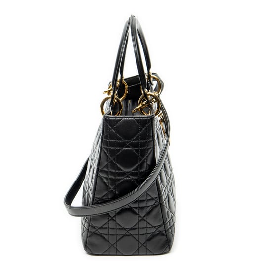 Dior Medium Lady Dior Zip  en  negro Cuero de ternero - Image 4