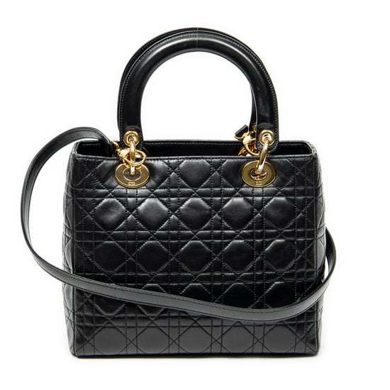 Dior Medium Lady Dior Zip  en  negro Cuero de ternero - Image 5