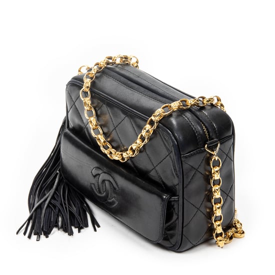Chanel CC Tassel Camera Crossbody en negro Cuero de ternero - Image 2
