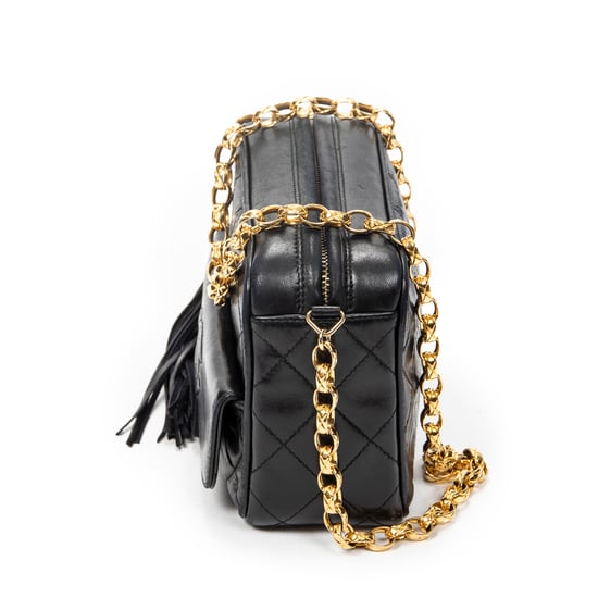 Chanel CC Tassel Camera Crossbody en negro Cuero de ternero - Image 3