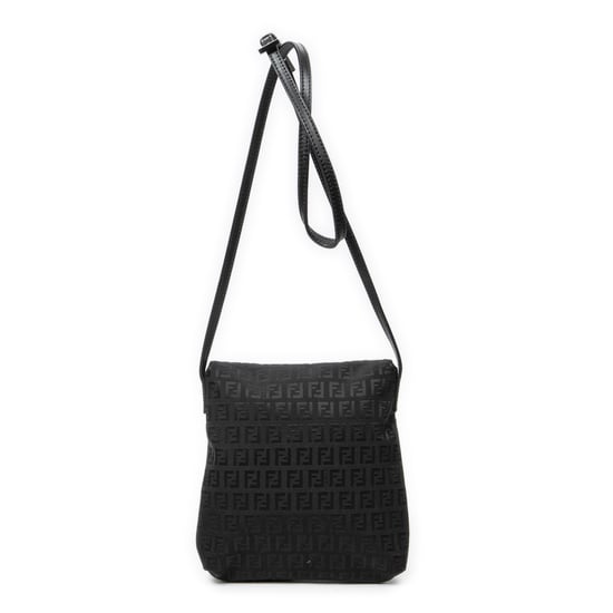 Fendi Small Flap Crossbody en negro Lienzo - Image 5