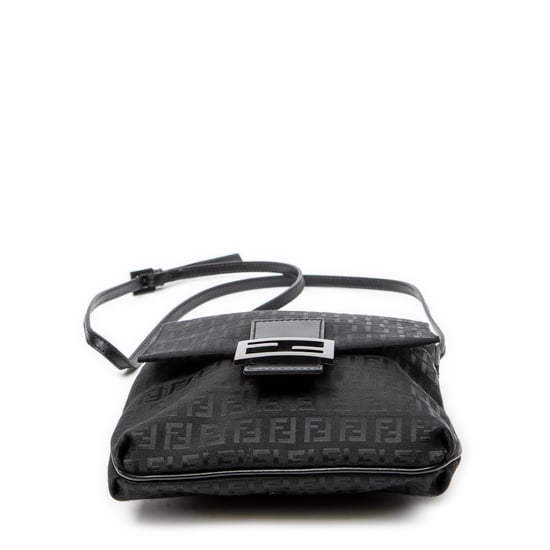 Fendi Small Flap Crossbody en negro Lienzo - Image 6