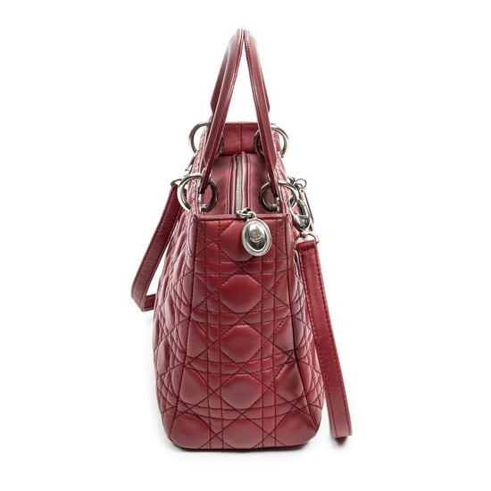 Dior Medium Lady Dior  en  Red Cuero de ternero - Image 4