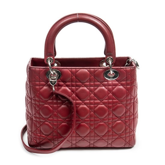 Dior Medium Lady Dior  en  Red Cuero de ternero - Image 5