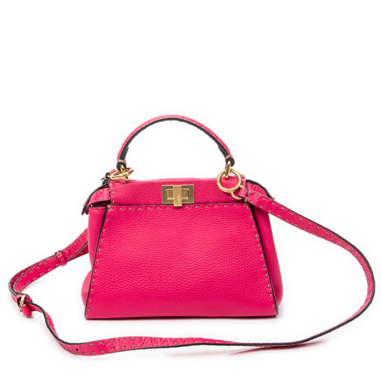 Fendi Mini Peekaboo en rosa Cuero de ternero - Image 5