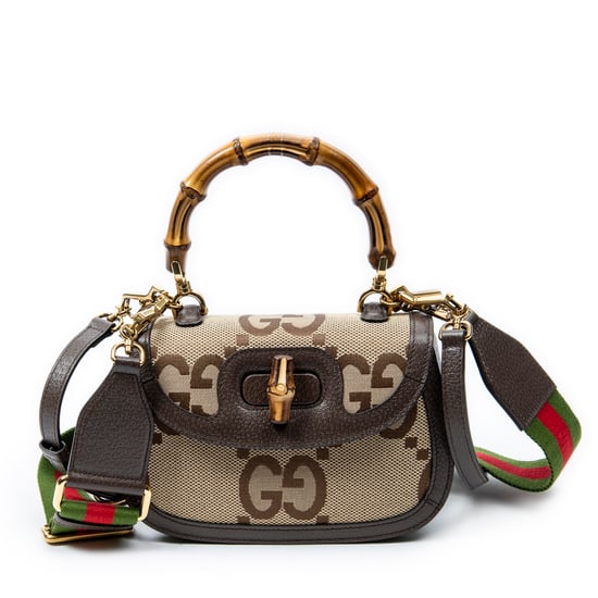Gucci Small Bamboo 1947 Flap en beige Lienzo - Image 1