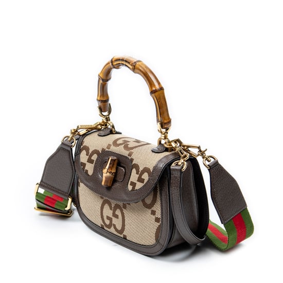Gucci Small Bamboo 1947 Flap en beige Lienzo - Image 2