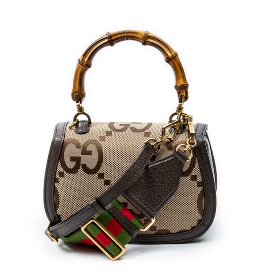 Gucci Small Bamboo 1947 Flap en beige Lienzo - Image 5