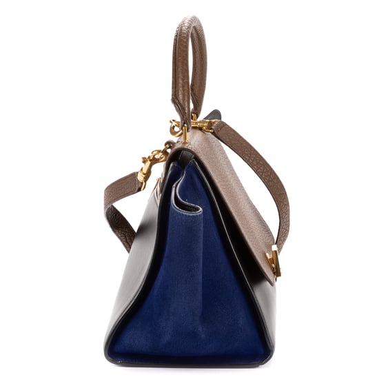 Celine Small Tricolor Trapeze Small en Brown Cuero de ternero - Image 4