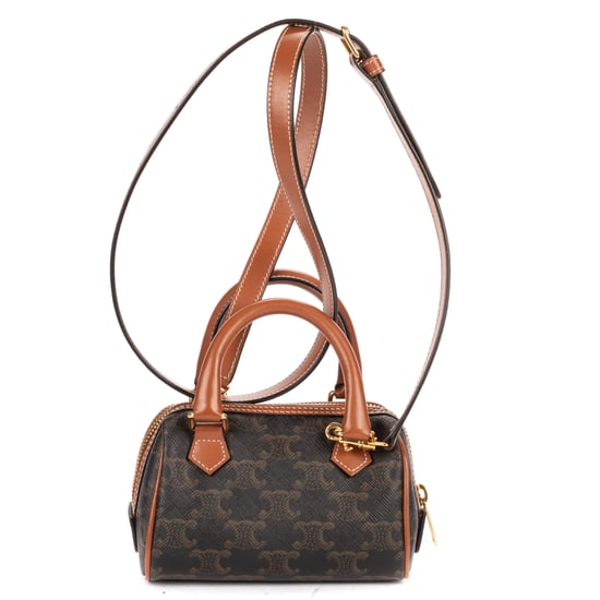 Celine Mini Boston Crossbody Mini en marrón oscuro Lienzo recubierto - Image 5