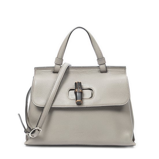Gucci Small Bamboo Daily Top Handle en gris Cuero de ternero - Image 1