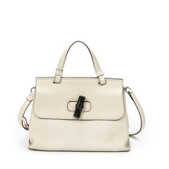 Gucci Small Bamboo Daily Top Handle en marfil Cuero de ternero - Image 1