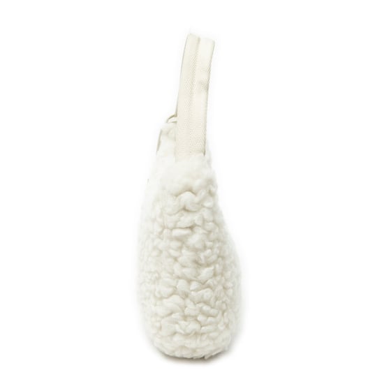 Prada Mini Shearling Zip Hobo  en  marfil Lienzo - Image 3