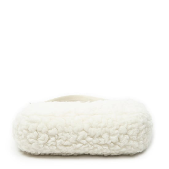 Prada Mini Shearling Zip Hobo  en  marfil Lienzo - Image 6
