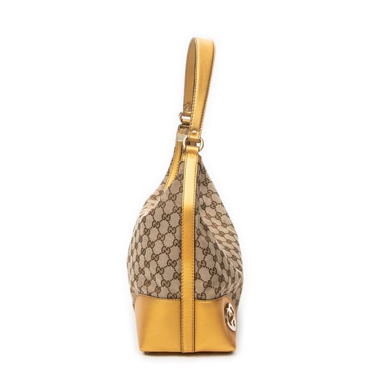 Gucci Medium Lovely Heart Hobo en beige Lienzo - Image 4