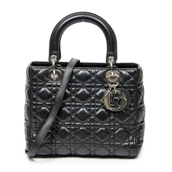 Dior Medium Lady Dior Zip en negro Cuero de ternero - Image 1